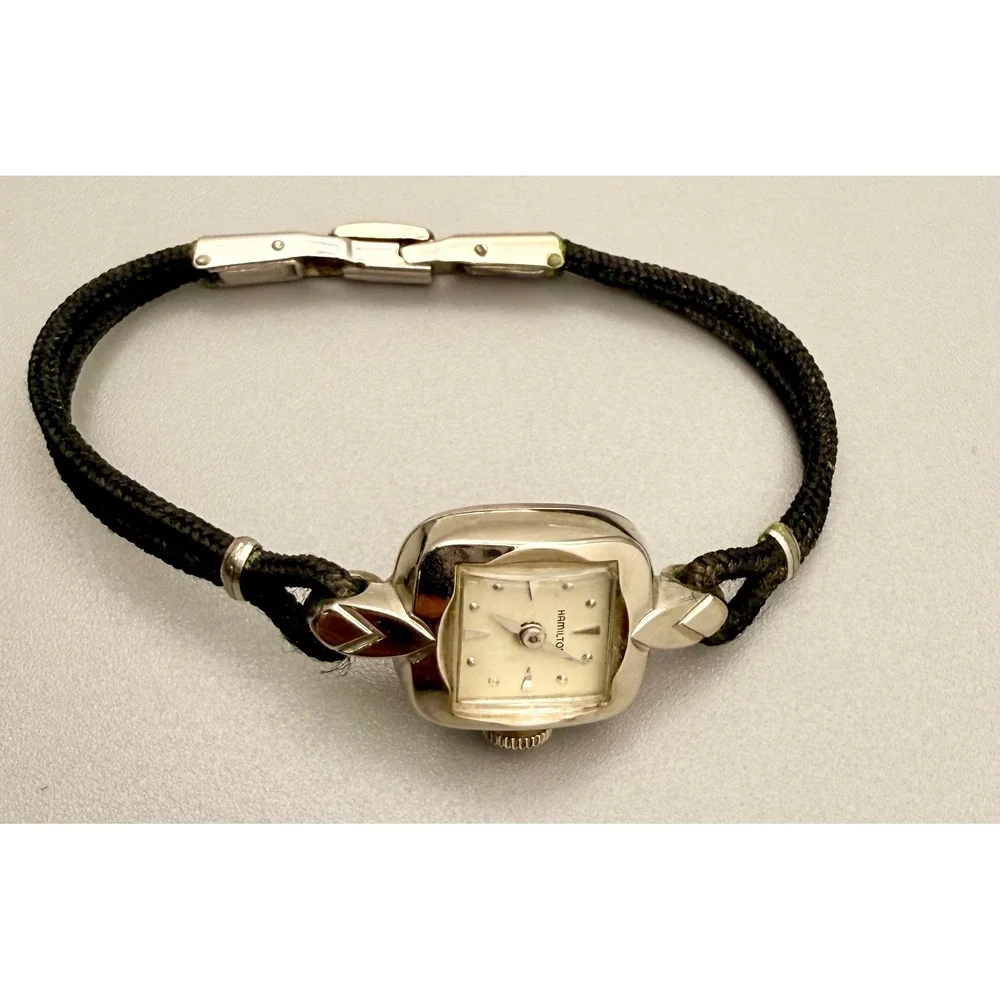 Vintage Hamilton Ladies Watch 10K Gold Filled Working Cocktail Swiss Made Small